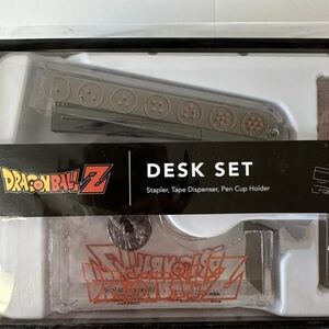 RARE Dragon Ball Z Acrylic Desk Set, still sealed in its original packaging. 3/6